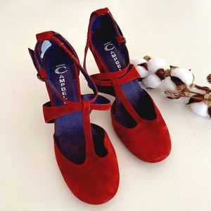 Jeffrey Campbell Suede T Strap Pumps